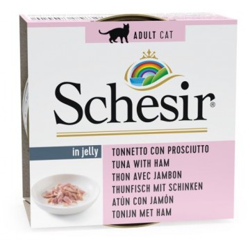 Pouch Comida húmeda Schesir para gatos 85 gr sopa de atún con calamares  PESO 85 g