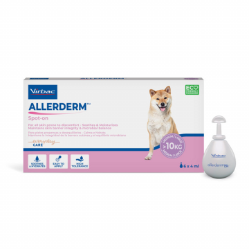 Virbac Pipeta para el cuidado de la piel de Perros y Gatos Allerderm Spot-on +10 Kg