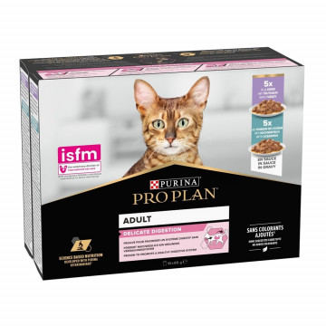 Purina Pro Plan Pack Gatos Delicate Sobres de Pescado y Pavo 10 x 85 gr