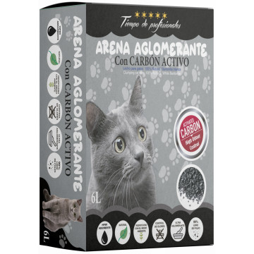 Tiempo de Profesionales Arena para Gatos Aglomerante con Carbón Activo 6L