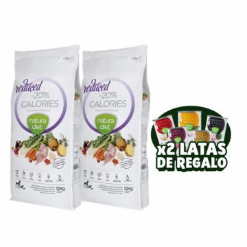 Natura Diet Reduced -20% Calories 2 x 12 kg LATAS GRATIS