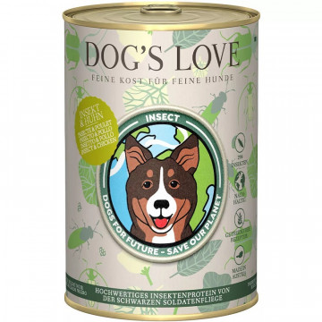 Dog´s Love Lata para Perros de Insectos 400 Gr sabor pollo